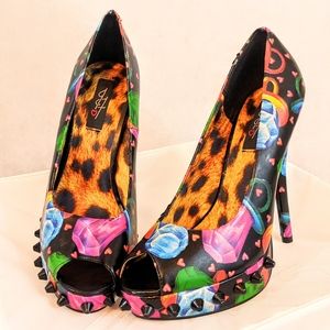NEW Iron Fist Ring Pop Heels Shoes Sz 8